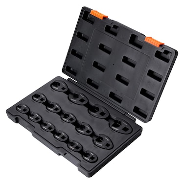 VEVOR 38 Drive Crowfoot Wrench Set with 2 Extension Bars 24Piece Crows Foot Wrench Set SAE 381 and Metric 1022 mm CRMO Steel Crowfoot Wrench Set with EVA Tool Organizer