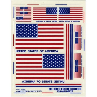 Pine Car Derby USA Flags Decal 4875 by 3875Inch