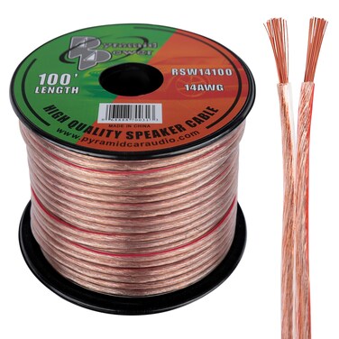 Pyramid 100ft 14 Gauge Speaker Zip Wire  Quality Speaker Zip Wire in Spool for Connecting Audio Stereo to Amplifier Surround Sound System TV Home Theater and Car Stereo  Pyle RSW14100 Bronze
