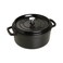 STAUB Cast Iron Dutch Oven 4qt Round Cocotte Made in France Serves 34 Matte Black