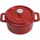 Staub Cast Iron 025qt Mini Round Cocotte  Cherry Made in France
