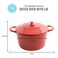 MARTHA STEWART Gatwick 7 QT Enamel Cast Iron Dutch Oven Red