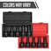 SUNEX TOOLS 5153DD 12 Inch Drive Master Impact Socket Set Double Deep 29Piece SAEMetric 716114 10mm27mm CrMo Steel Radius Corner Design Dual Size Markings Heavy Duty Storage Case