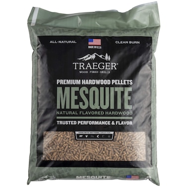 Traeger Grills Mesquite 100 AllNatural Wood Pellets for Smokers and Pellet Grills BBQ Bake Roast and Grill 20 lb Bag