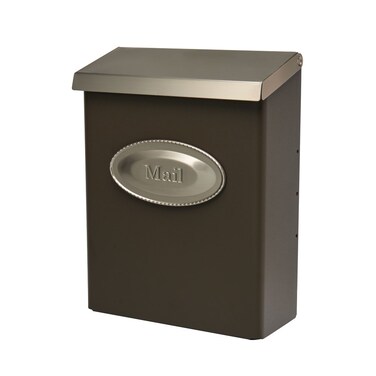 Gibraltar Mailboxes DVKPBZ00 Designer locking mailbox Bronze wSatin Nickel 97 x 44 x 126 inches