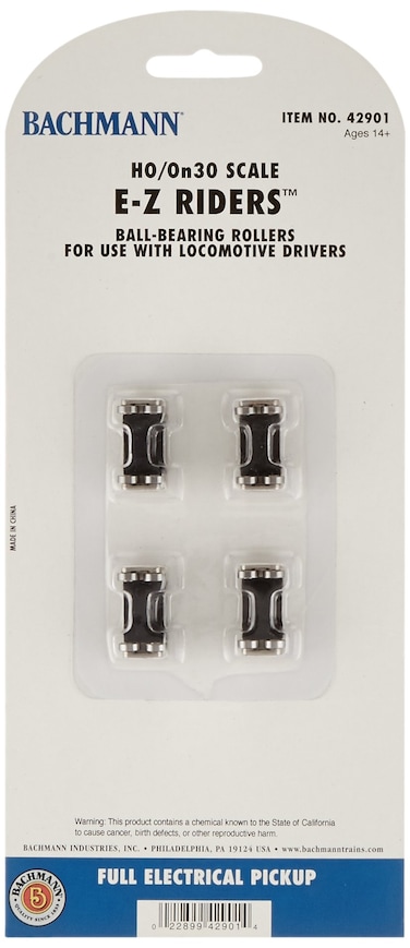 Bachmann Trains EZ RIDERS with BALLBEARING ROLLERS  4pk  For Use with HO or On30 Scale