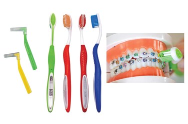 LBailar Braces Toothbrush Soft Bristle Orthodontic Toothbrush for Cleaning Ortho Braces  U Shaped Portable Toothbrushes for Braces Set of 4 Bonus 2 Interdental Brushes