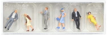 Preiser 10116 Pedestrians Walking Passers by Package6 HO Model Figure