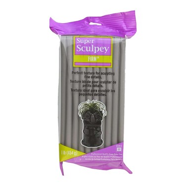 Polyform Super Sculpey Firm Gray Premium Non Toxic Firm Sculpting Modeling Polymer clay Oven Bake Clay 1 pound bar Great for all advanced sculptors artists model makers and movie studios