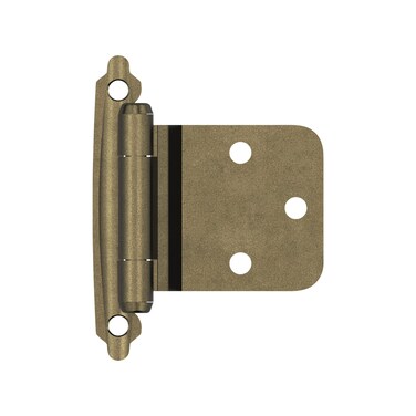 Amerock  Cabinet Hinge  Variable Overlay Hinge with Reverse Bevel  Burnished Brass  2 Pack  SelfClosing Hinge  Cabinet Door Hinge