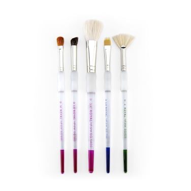 Royal  Langnickel Soft Grip 5pc Assorted Hair Texture Paint Brush Set Includes  Deerfoot Comb Mop  Fan Brushes