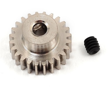 Robinson Racing 1024 Hard Nickel Plated Steel Motor Pinion Gear 18 Bore 48 Pitch 24 Tooth