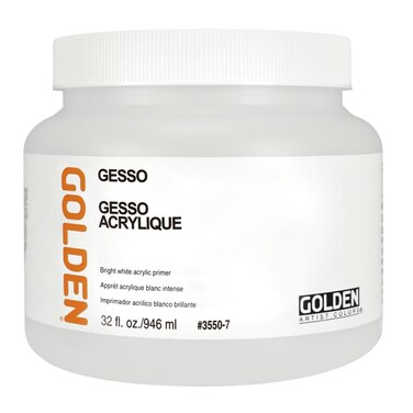 Gesso by GOLDEN 32 fl oz Jar Professional Acrylic Gesso Opaque