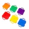 Cosom Scooter Board Set 12 Inch Childrens Sit  Scoot Board With 2 Inch NonMarring Metal Casters  Safety Guards for Physical Education Class Sliding Boards with Safety Handles 6 Colors