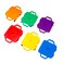 Cosom Scooter Board Set 12 Inch Childrens Sit  Scoot Board With 2 Inch NonMarring Metal Casters  Safety Guards for Physical Education Class Sliding Boards with Safety Handles 6 Colors