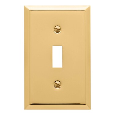 Baldwin Estate 4751030CD Square Beveled Edge Single Toggle Switch Wall Plate in Polished Brass 45 x 275