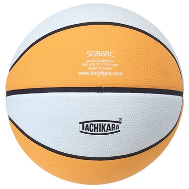 Tachikara Intermediate Size 2Tone Rubber Basketball GoldWhite