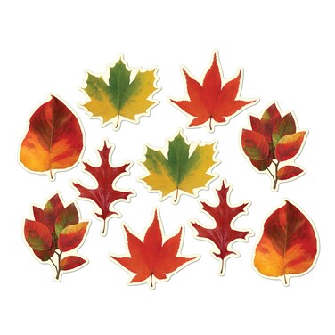 Beistle Mini Leaf Cutouts 4475 10 Piece Pack