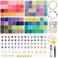 QYjinlida 9980pcs Clay Beads for Bracelet Making Kit 96 Colors Flat Round Polymer Clay Beads with Letter Beads for Jewelry Necklace Making Preppy Craft Gifts Charming Bracelet Making Kit for Girls