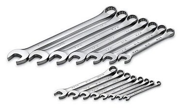 SK Professional Tools 86255 15Piece 12Point Fractional Regular Long Combination Wrench Set  SuperKrome Finish Set of 15 Chrome Wrenches Made in USA