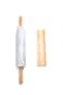 Fox Run Polished Marble Rolling Pin with Wooden Cradle 10Inch Barrel White