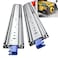PHWALK 1 Pair 28 32 36 40 48 56 60 Inch 500 Lb with Lock Heavy Duty Drawer Slides Full Extension Locking Industrial Drawer Slides 3 Section Drawer Tracks and Runners Side Mount 3 Wide