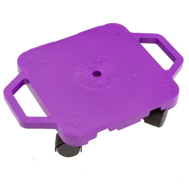 Cosom Scooter Board 12 Inch Childrens Sit  Scoot Board With 2 Inch NonMarring Nylon Casters  Safety Guards for Physical Education Class Sliding Boards with Safety Handles Purple
