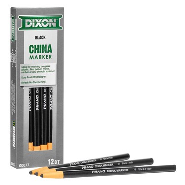 Dixon China Marker Black Dozen 12 Count Pack of 1