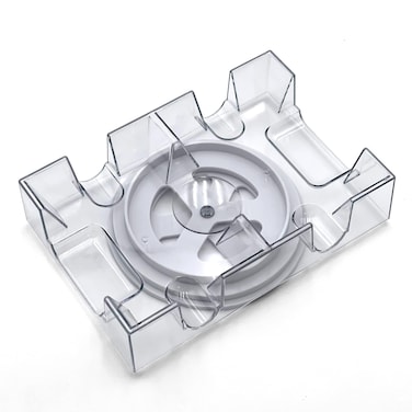 Dual Deck Revolving Card Holder  360 Degree Poker Playing Cards Holder Canasta Card Holder Casino Accessories Acrylic Playing Card Holder for Playing Card Games  Clear Tray Poker Card Deck Holder