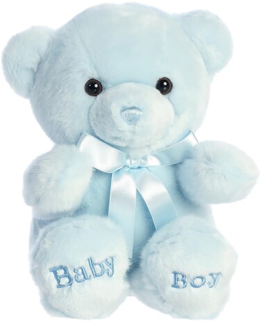 Aurora Snuggly Comfy Bear Baby Stuffed Animal  Comforting Companion  Imaginative Play  Blue 10 Inches
