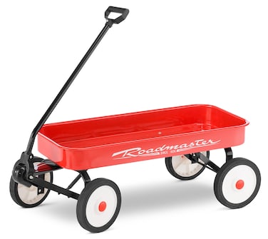 Roadmaster Kids and Toddler Classic 34Inch Steel Pull Wagon 8inch Wheels RedBlack