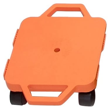 Cosom Scooter Board 12 Inch Childrens Sit  Scoot Board With 2 Inch NonMarring Nylon Casters  Safety Guards for Physical Education Class Sliding Boards with Safety Handles Orange