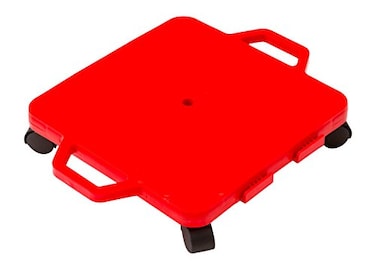 Cosom Scooter Board 16 Inch Childrens Sit  Scoot Board With 2 Inch NonMarring Nylon Casters  Safety Guards for Physical Education Class Sliding Boards with Safety Handles Red