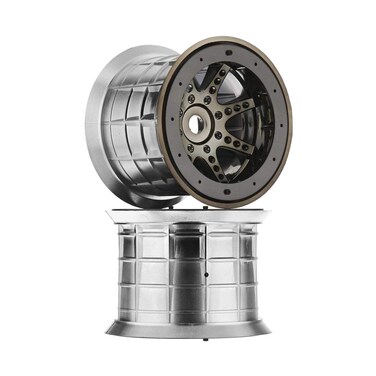 Axial AX8046 Oversize 8Spoke RC Rock Crawler Beadlock Wheels Black Chrome 2 AXIC8046