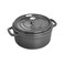 Staub Cast Iron 4qt Round Cocotte  Graphite Grey Made in France
