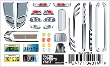 Pinecar Dry Transfer Decals Racer Accents PIN4014