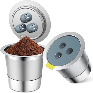 Stainless Steel Reusable K Cups Compatible with Ninja Coffee MakerUpgrade2 Pack K Cups Reusable Coffee PodsPermanent K Cups Coffee Filters Fit Ninja CFP201 CFP300 CFP301 CFP305 CFP307 CFP400 2Pack