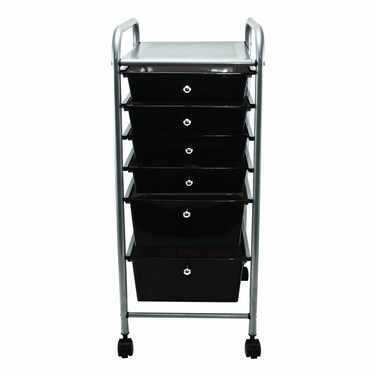 Advantus Portable Drawer Organizer Metal 1 Shelf 6 Drawers 13 x 1538 x 3213 Matte GraySmoke