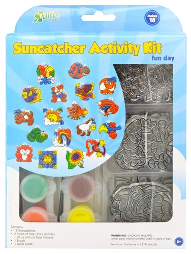 New Image Group SGP08 Suncatcher Group Activity Kit Fun Animal 18Pack
