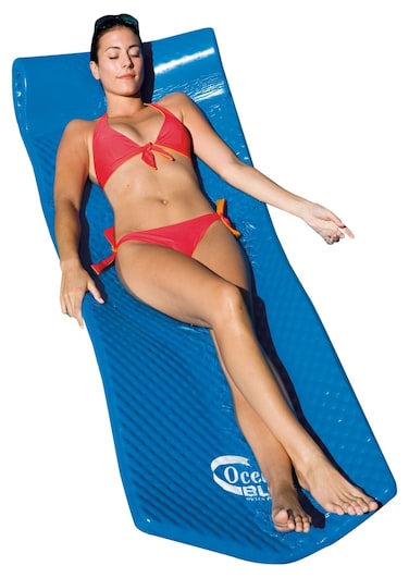 Ocean Blue Water Products Floating Foam Pool Lounger Raft 74Inch Blue