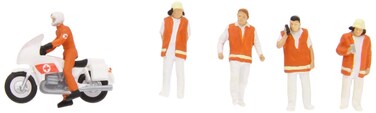 Preiser 10100 Emergency Personnel Emergency Doctors wMotorcycle HO Model Figure