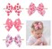 Atvscay Baby Girls Valentines Days HeartShaped Headband Glitter Elastic Flower Headwraps For Valentines Days Infant Toddler Hair Accessories 4pcs
