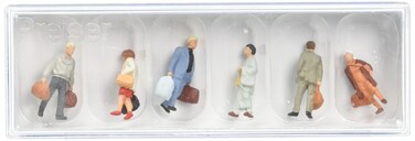 Preiser 14070 Pedestrians Walking Railway Travelers Package6 HO Model Figure