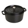 STAUB Cast Iron Dutch Oven 7qt Round Cocotte Made in France Serves 78 Black Matte