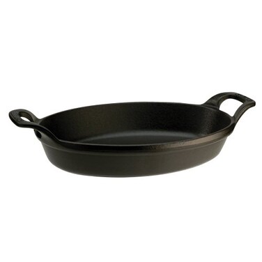 Staub Cast Iron 95inch x 675inch Oval Baking Dish  Matte Black Made in France