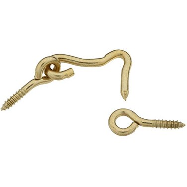 National Hardware N118067 V2001 Hooks  Eyes in Solid Brass 2 pack