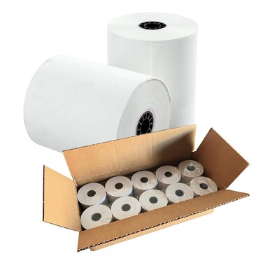 BAM POS 3 18 x 230 Thermal Paper Rolls  Comes in Bright White Color  Crisp  Clear Images  BPA Free  Ideal for POS System 10 Rolls Per Case