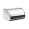 Brabantia Medium Roll Top Bread Box Matt Steel Large Grip Front Opening Partially Flat Top Bread Box Fits 1 Loaf Ideal for Kitchen Counter
