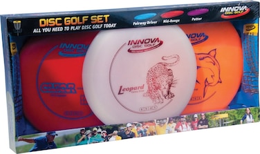 Innova Disc Golf Set  Driver MidRange  Putter Comfortable DX Plastic Colors May Vary 3 Pack
