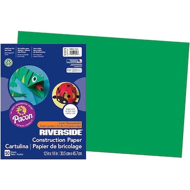 Riverside 3D Construction Paper Green 12x18 50 Sheets